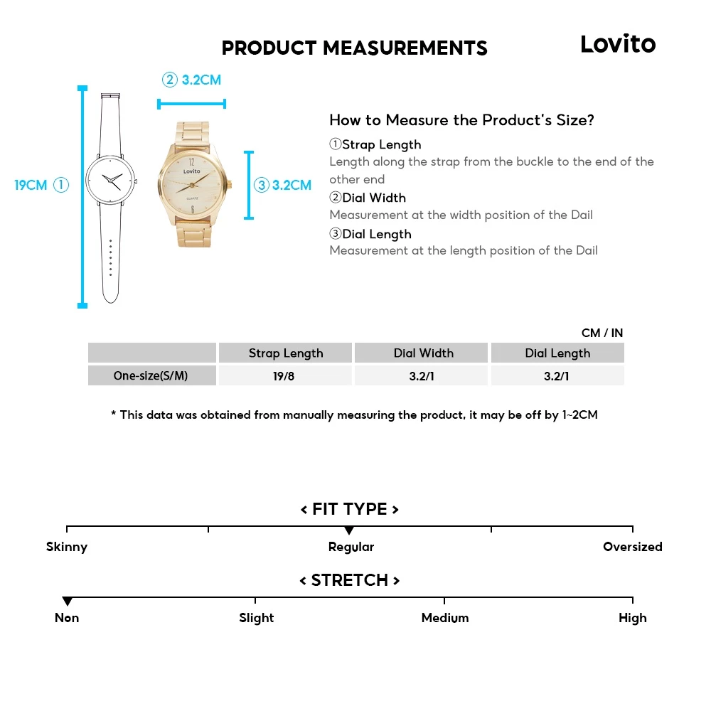Lovito Relógio de Quartzo com Pulseira de Aço Inoxidável Liso LL4025 (Dourado) - Imagem 4