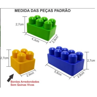 BLOCOS DE MONTAR 100 PEÇAS COM CAMINHÃOZINHO REIBLOCKS - Imagem 4
