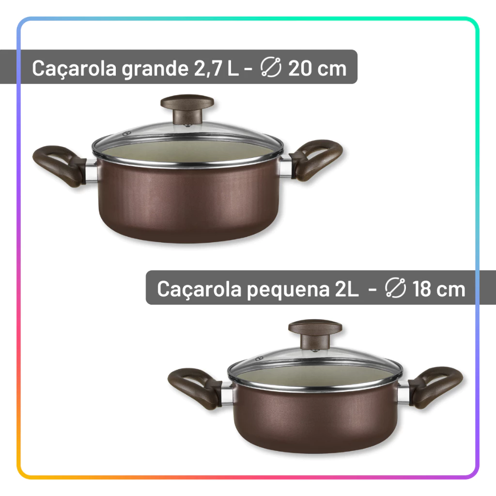 Jogo de Panelas Antiaderente 10 Peças com Utensílios e Frigideiras para Cozinha Completa - Imagem 6