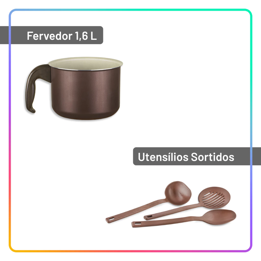 Jogo de Panelas Antiaderente 10 Peças com Utensílios e Frigideiras para Cozinha Completa - Imagem 3