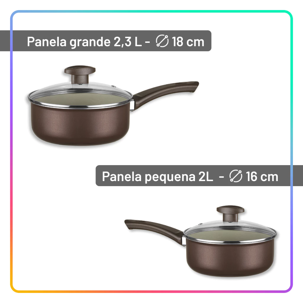 Jogo de Panelas Antiaderente 10 Peças com Utensílios e Frigideiras para Cozinha Completa - Imagem 5