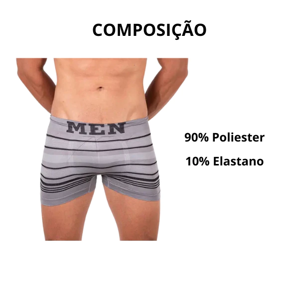 Kit Cuecas Boxer Masculina Microfibra Adulto Sem Costura - Imagem 2