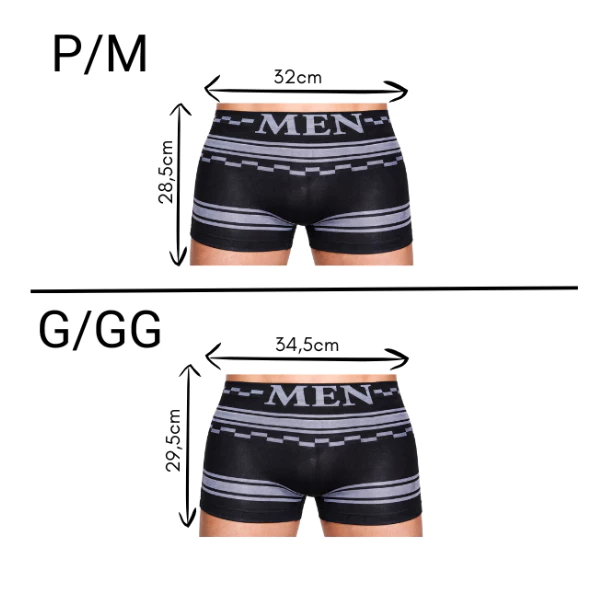 Kit Cuecas Boxer Masculina Microfibra Adulto Sem Costura - Imagem 4