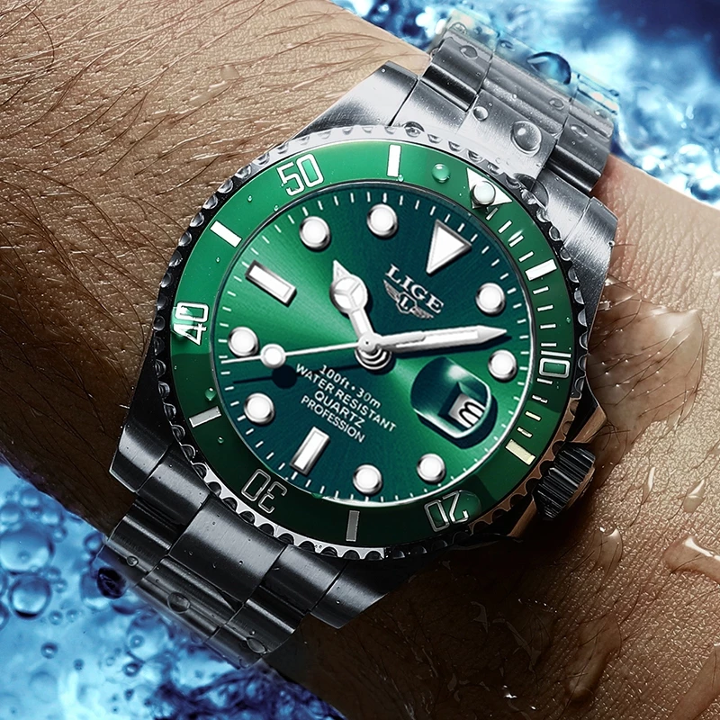 LIGE Men's Watches 30M Waterproof Date Clock Male Sports Watches Men Quartz Wrist Watch - Imagem 3