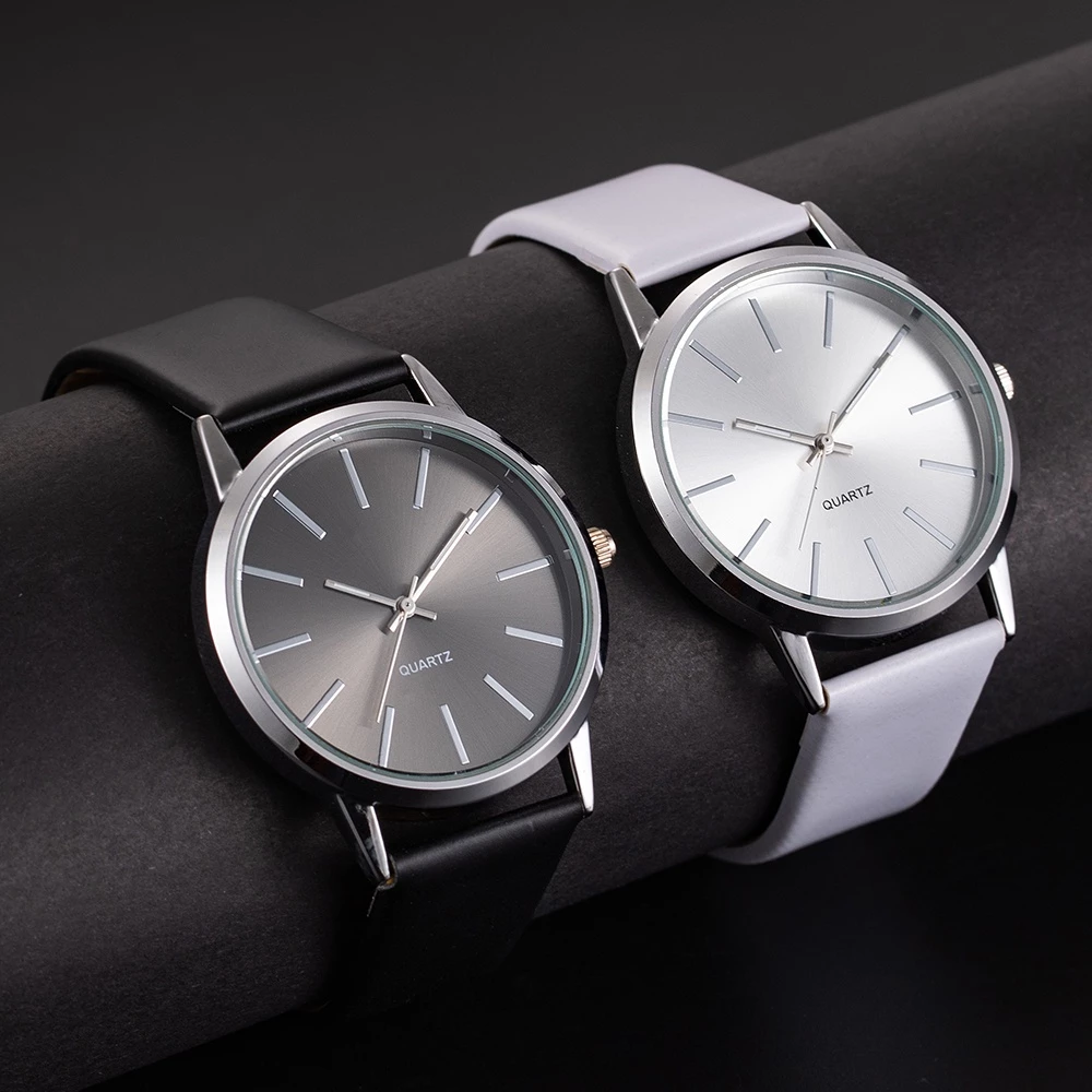 Relógio De Quartzo De Moda Casual Para Homens – Pulso De Luxo Unissex Com Pulseira De Couro Clássica - Imagem 3