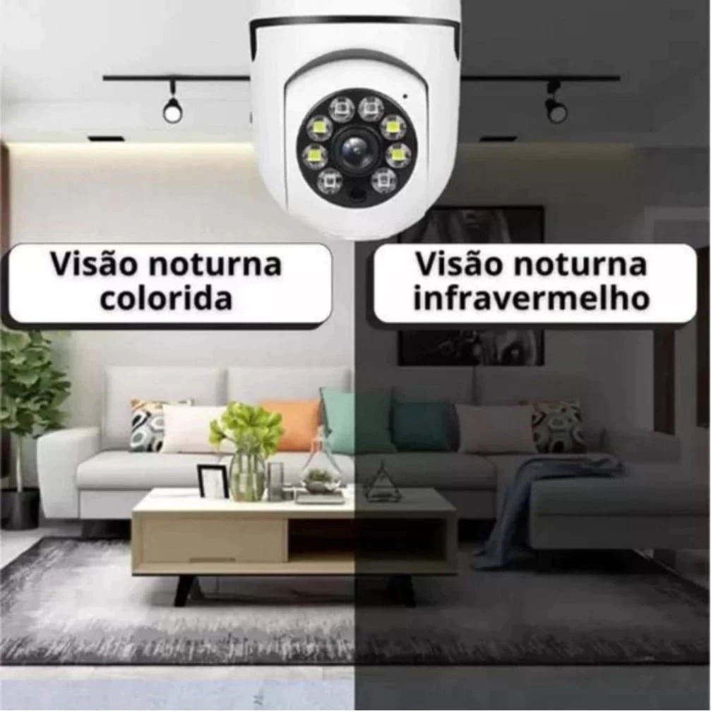 Câmera Segurança Prova D'água Infravermelho Lâmpada Sem Fio - Imagem 2