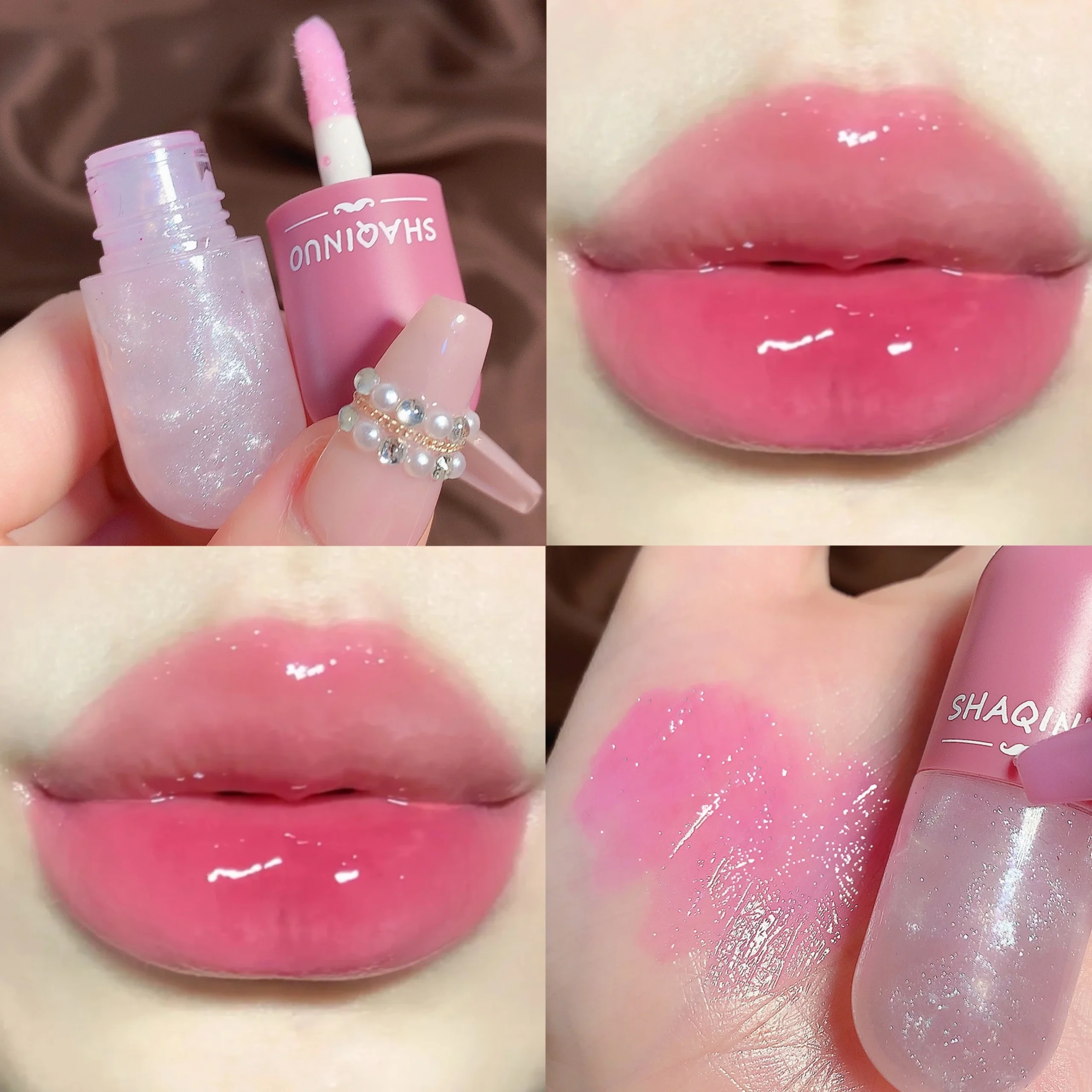 Kit De Esmalte Labial Water Gloss, 3 Peças , Hidratante De Longa Duração , Bálsamo , Linha Repair , Copo Antiaderente - Imagem 5