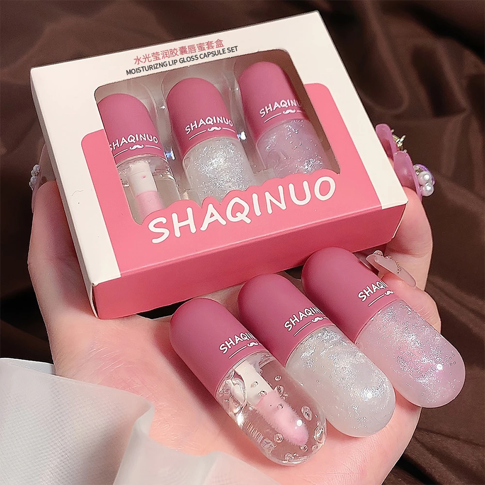 Kit De Esmalte Labial Water Gloss, 3 Peças , Hidratante De Longa Duração , Bálsamo , Linha Repair , Copo Antiaderente - Imagem 2