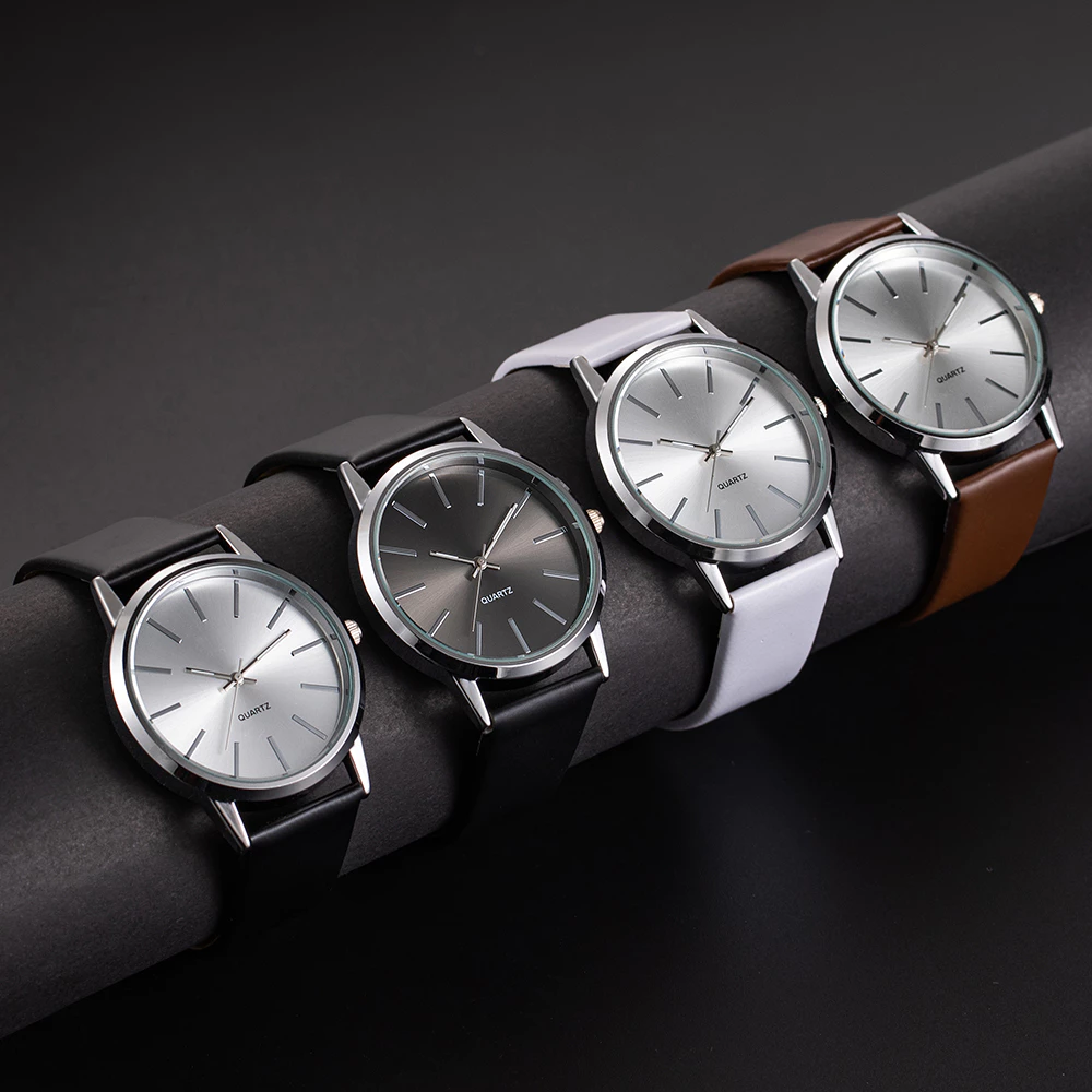 Relógio De Quartzo De Moda Casual Para Homens – Pulso De Luxo Unissex Com Pulseira De Couro Clássica - Imagem 4