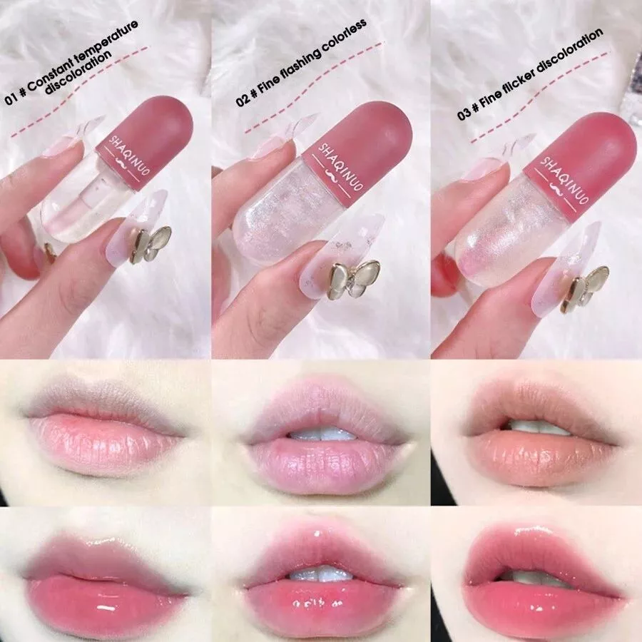 Kit De Esmalte Labial Water Gloss, 3 Peças , Hidratante De Longa Duração , Bálsamo , Linha Repair , Copo Antiaderente - Imagem 4