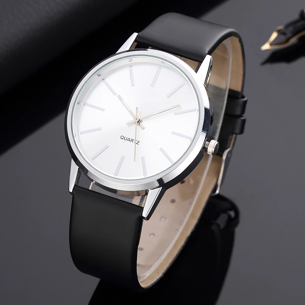 Relógio De Quartzo De Moda Casual Para Homens – Pulso De Luxo Unissex Com Pulseira De Couro Clássica - Imagem 4