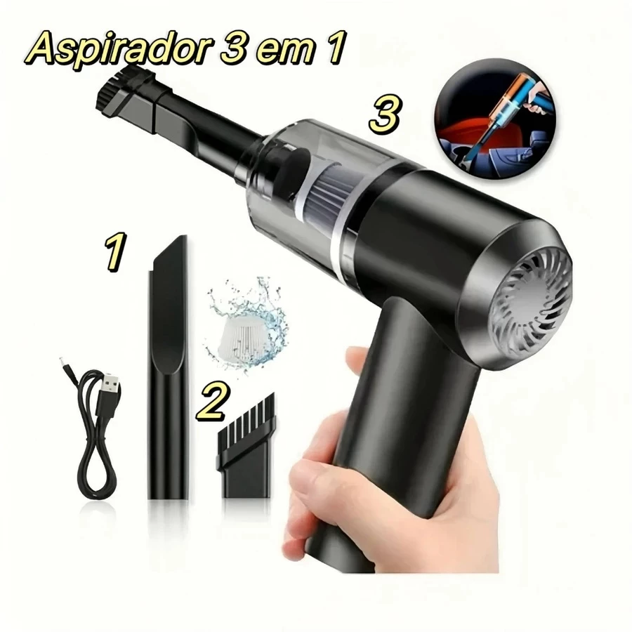 Aspirador e Soprador Portátil 4 em 1 - Alta Potência e Multifuncional para Limpeza Completa - Imagem 4