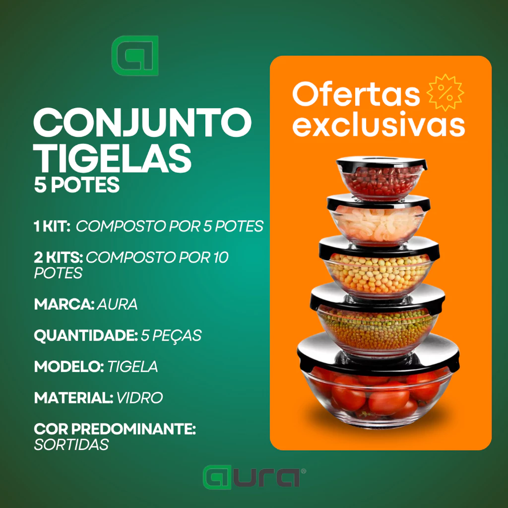 Kit Conjunto De Potes de Vidro Resistente Organizadores De Cozinha Multiuso - Imagem 3