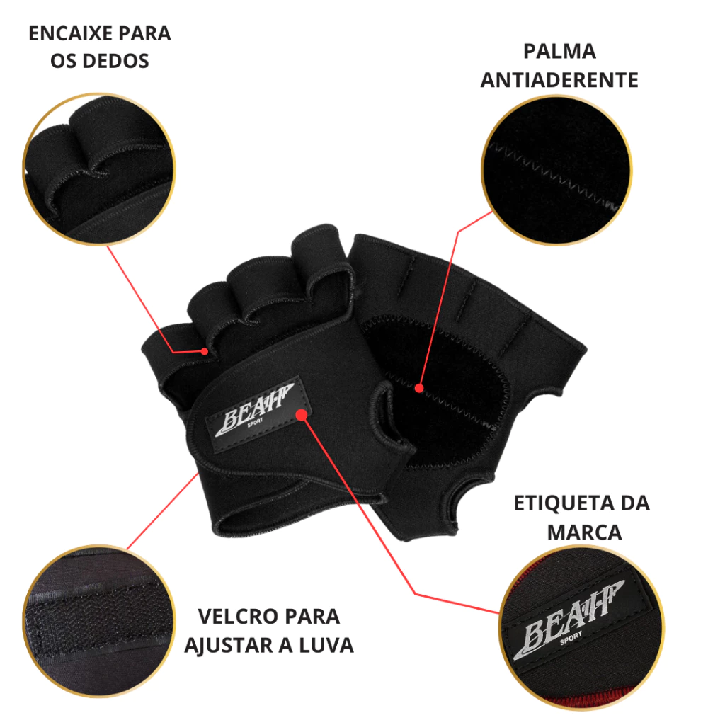 Luva Para Treino Academia CrossFit o Par Masculino/Feminino Lançamento - Imagem 2