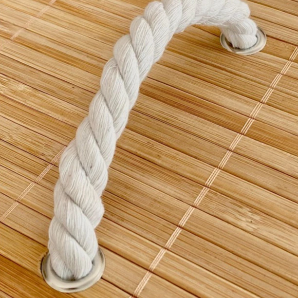 Cesto De Roupa Suja Bambu Dobravel Organizador Forrado Banheiro 60cm Grande Cesto Retangular - Imagem 2