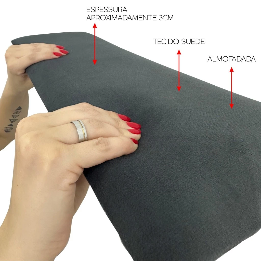 Cabeceira de Cama Adesiva Kit Completo Estofada em Módulos - Envio Imediato - Imagem 2