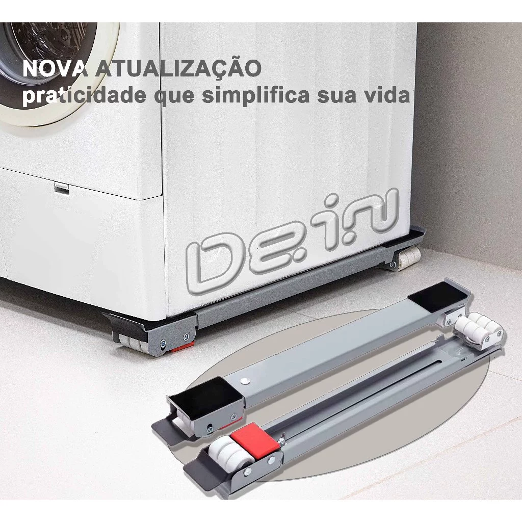 Suporte De Base Com Rodinha Para Geladeira Fogão Máquina Lavar Lousa Base Carrinho até 200kg - Imagem 4