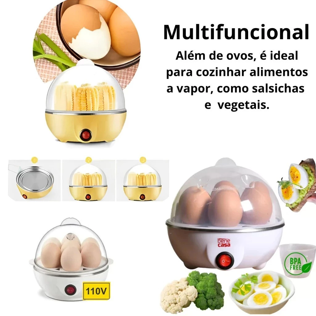 Cozedor De Ovos Portátil Elétrico Cozinha A Vapor 110v/220v - Imagem 3