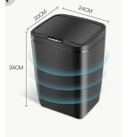 Lixeira16L Sensor Automática Inteligente para Escritório Banheiro ou Cozinha/Salar cor cinza/branco - Imagem 3