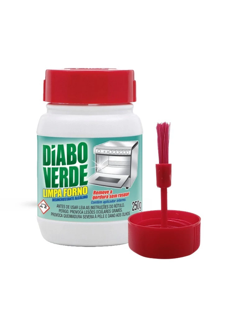 Limpa Forno Diabo Verde -250g c/ Aplicador para Forno, Exaustor, Churrasqueira e Grelha