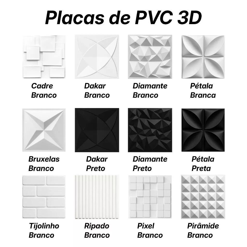 Kit 30|10|5 Placas PVC 3D Revestimento de Parede Decorativa 25x25 cm - Imagem 3