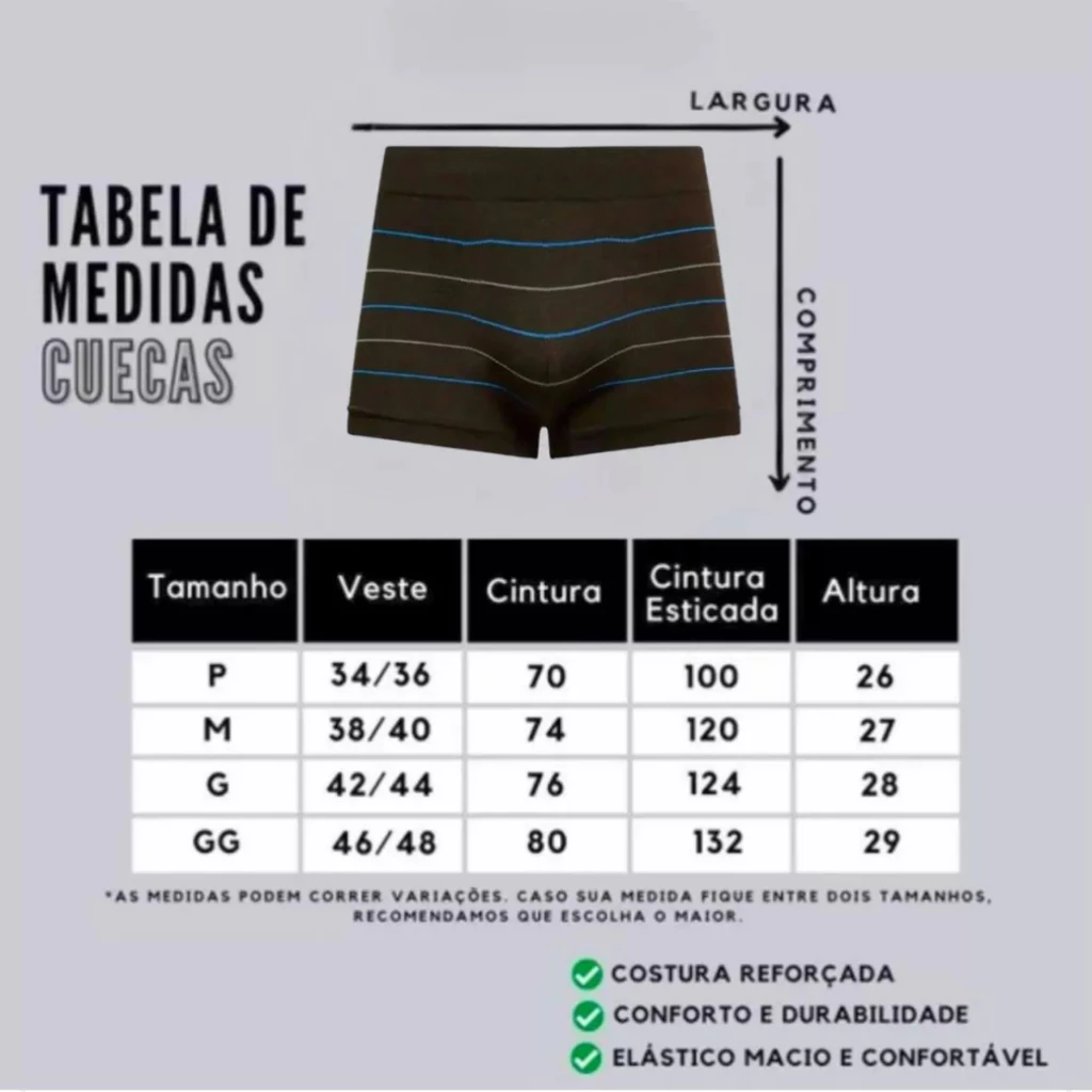 Kit 10 Cuecas Boxers Premium Masculina Adulto de Microfibra - Imagem 2