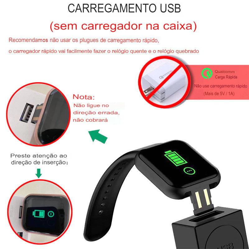 Smartwatch D20 relógio Colocar foto com tela hd y68 bluetooth com lembrete chamada monitor de frequência - Imagem 2