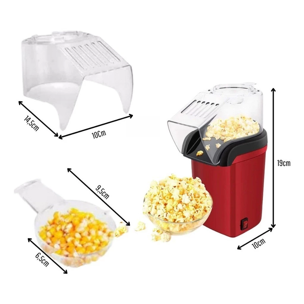 Pipoqueira Elétrica (110v) Ar Quente- Máquina de Fazer Pipoca Sem Óleo Minijoy novo geracao - Imagem 2