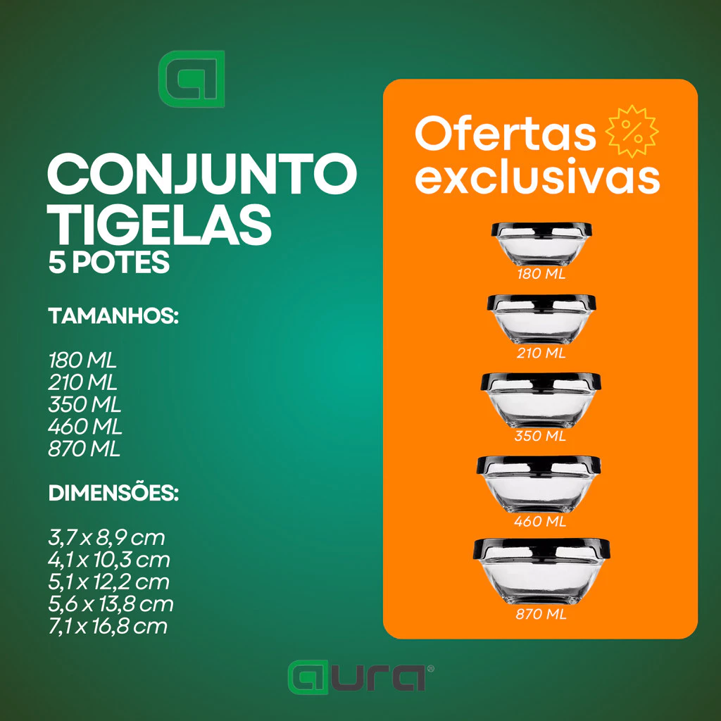 Kit Conjunto De Potes de Vidro Resistente Organizadores De Cozinha Multiuso - Imagem 2