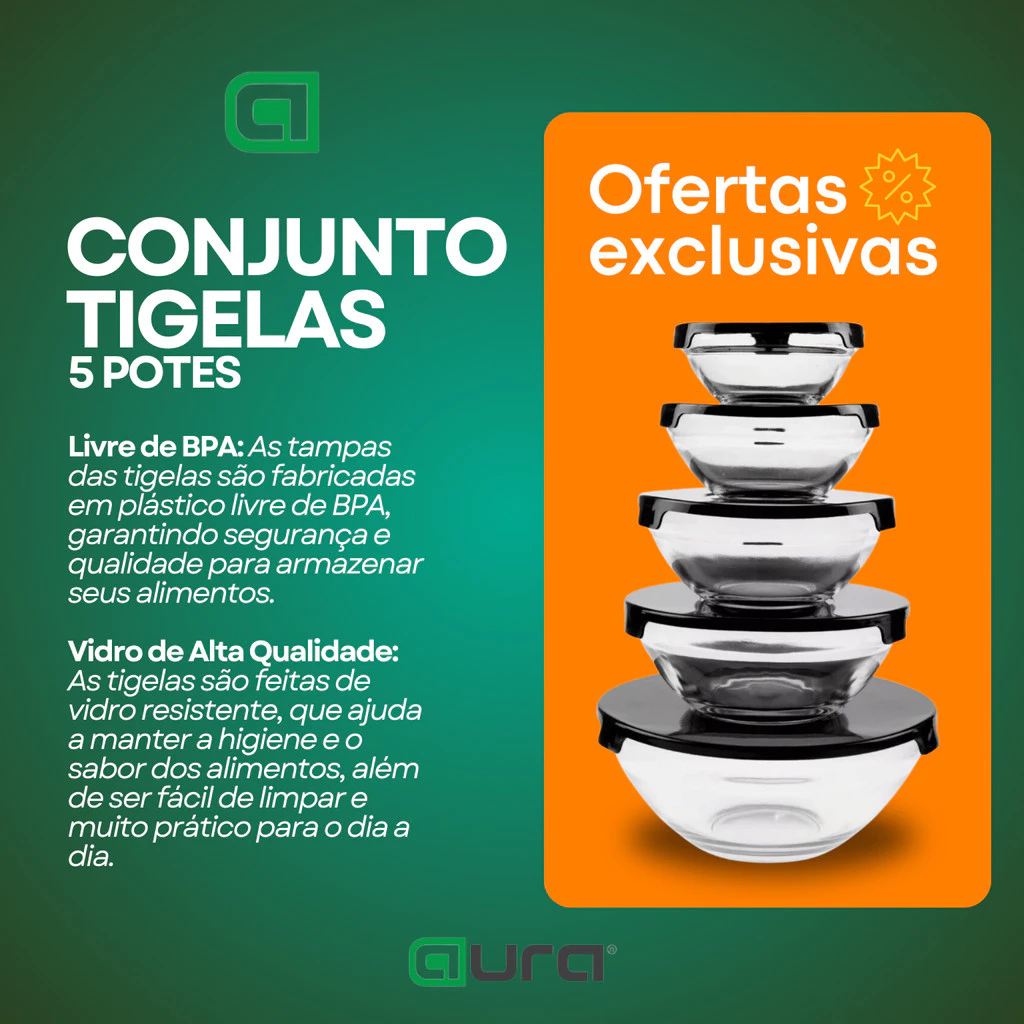 Kit Conjunto De Potes de Vidro Resistente Organizadores De Cozinha Multiuso - Imagem 4