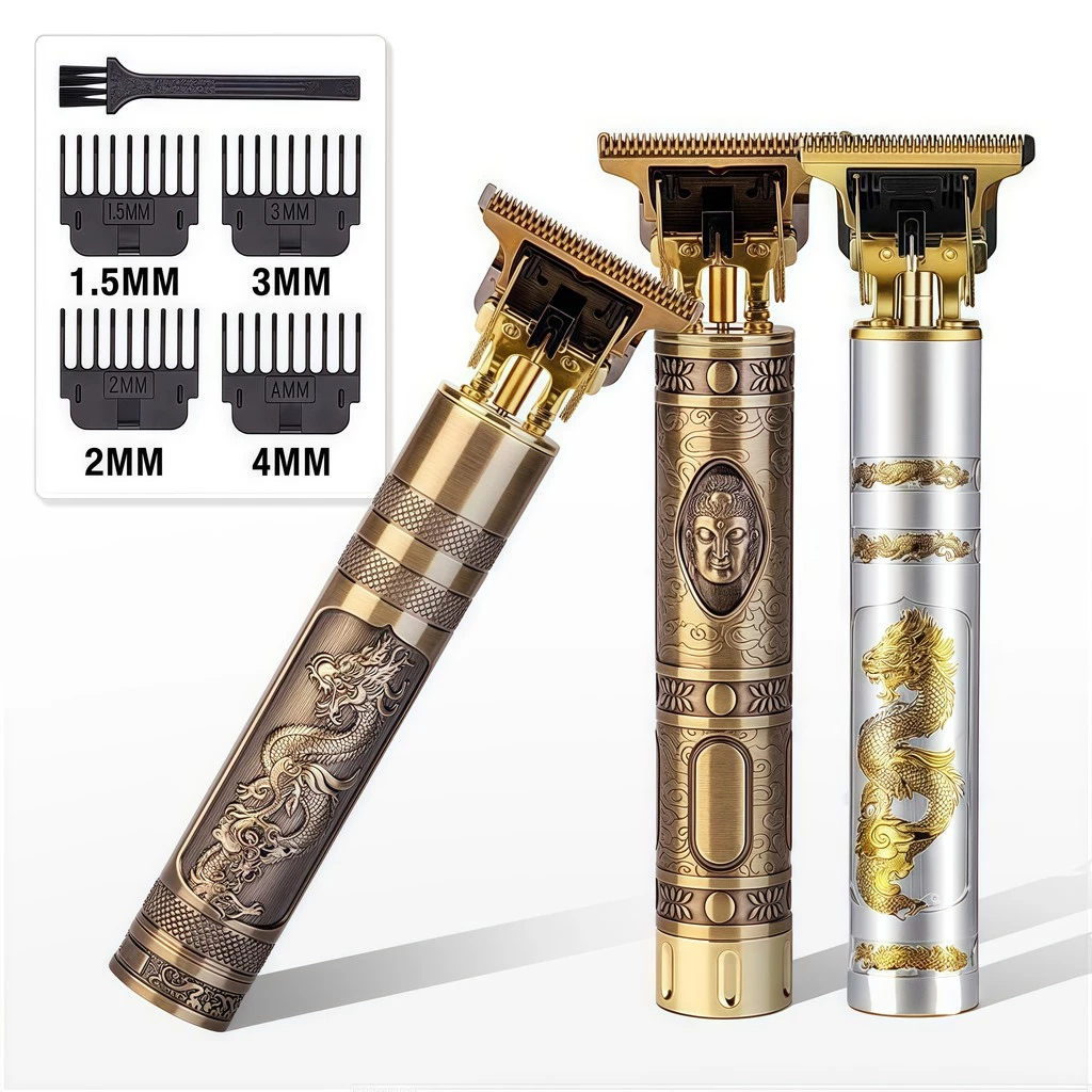 Máquina de Cortar Cabelo e Barba Masculina, Barbeador Elétrico e Aparador Profissional - Imagem 2