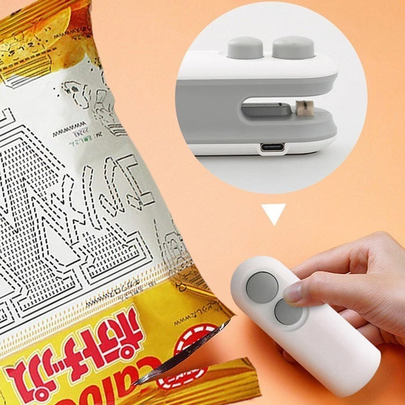 1/2/3/4Kit Peças Mini Máquina Seladora Recarregável Para Embalagens Plásticas - Selagem Rápida/ Alta Qualidade/ Promoção - Imagem 3