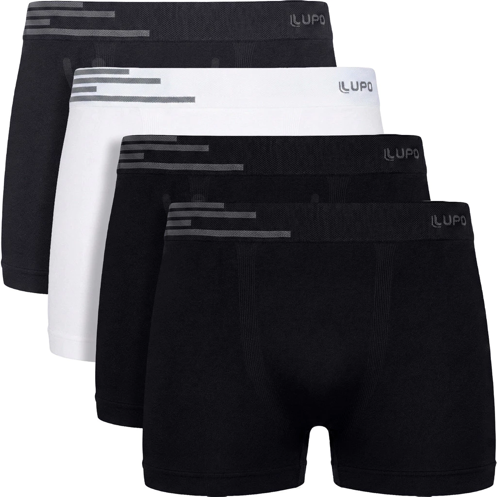 Kit 4 Cuecas Boxer Lupo Microfibra Sem Costura Original