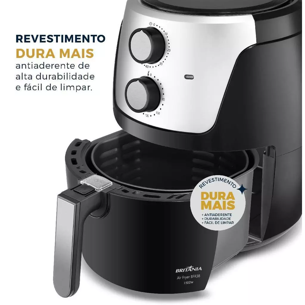 Air Fryer Britânia 4,2L Dura Mais 1500W BFR38 - Imagem 3